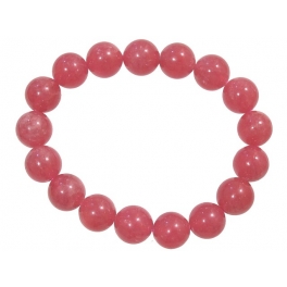 Rhodochrosite round beads bracelet