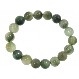 Green Rutilated Quartz round beads bracelet Green Rutilated Quartz round beads bracelet