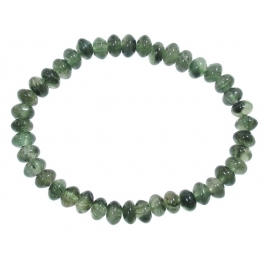 Green Rutilated Quartz flat beads bracelet Green Rutilated Quartz flat beads bracelet