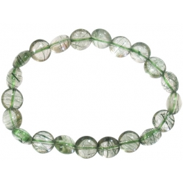 Green Rutilated Quartz flat beads bracelet Green Rutilated Quartz flat beads bracelet