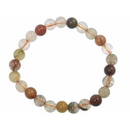 Mixed Rutilated Quartz round beads bracelet Mixed Rutilated Quartz round beads bracelet