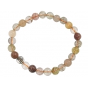 Mixed Rutilated Quartz round beads bracelet