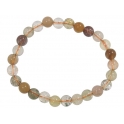 Mixed Rutilated Quartz round beads bracelet