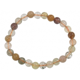 Mixed Rutilated Quartz round beads bracelet