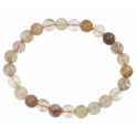Mixed Rutilated Quartz round beads bracelet