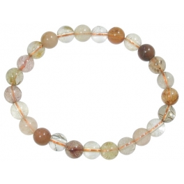 Mixed Rutilated Quartz round beads bracelet Mixed Rutilated Quartz round beads bracelet