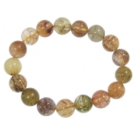 Mixed Rutilated Quartz round beads bracelet Mixed Rutilated Quartz round beads bracelet