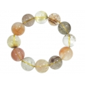 Mixed Rutilated Quartz round beads bracelet