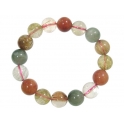 Mixed Rutilated Quartz round beads bracelet