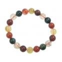 Mixed Rutilated Quartz round beads bracelet