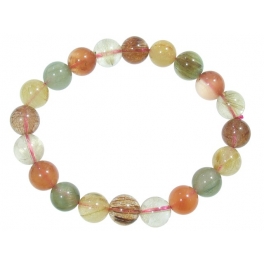 Mixed Rutilated Quartz round beads bracelet Mixed Rutilated Quartz round beads bracelet