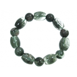 Green Phantom barrel beads & round beads bracelet Green Phantom barrel beads & round beads bracelet