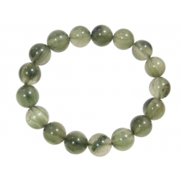 Green Rutilated Quartz round beads bracelet Green Rutilated Quartz round beads bracelet