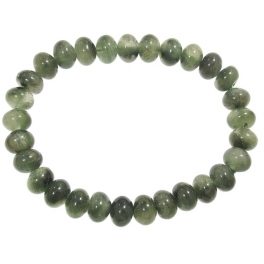 Green Rutilated Quartz flat beads bracelet Green Rutilated Quartz flat beads bracelet