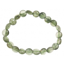 Green Rutilated Quartz flat beads bracelet Green Rutilated Quartz flat beads bracelet