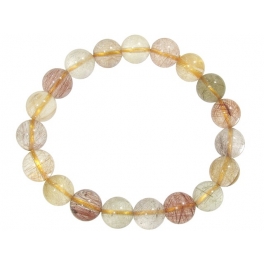 Mixed Rutilated Quartz round beads bracelet Mixed Rutilated Quartz round beads bracelet
