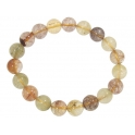 Mixed Rutilated Quartz round beads bracelet