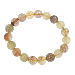 Mixed Rutilated Quartz round beads bracelet Mixed Rutilated Quartz round beads bracelet