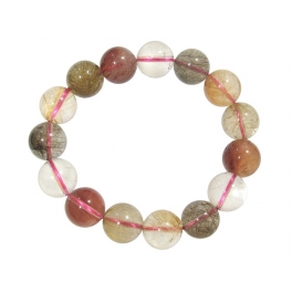 Mixed Rutilated Quartz round beads bracelet Mixed Rutilated Quartz round beads bracelet