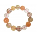 Mixed Rutilated Quartz round beads bracelet