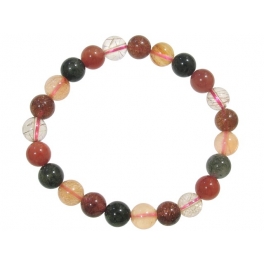 Mixed Rutilated Quartz round beads bracelet Mixed Rutilated Quartz round beads bracelet