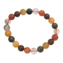 Mixed Rutilated Quartz round beads bracelet