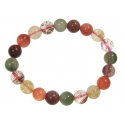 Mixed Rutilated Quartz round beads bracelet