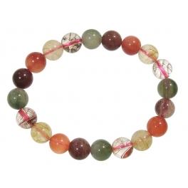 Mixed Rutilated Quartz round beads bracelet Mixed Rutilated Quartz round beads bracelet