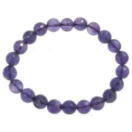 Amethyst faceted round beads bracelet Amethyst faceted round beads bracelet