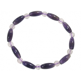 Amethyst barrel beads bracelet Amethyst barrel beads bracelet