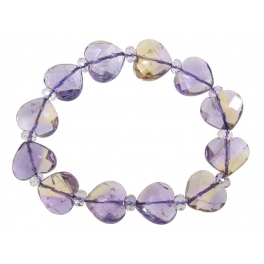 Ametrine faceted heart beads bracelet Ametrine faceted heart beads bracelet