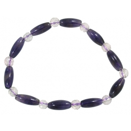Amethyst barrel beads bracelet Amethyst barrel beads bracelet
