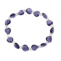 Amethyst heart beads bracelet