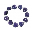 Amethyst heart beads bracelet