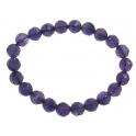 Amethyst faceted round beads bracelet