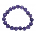 Amethyst faceted round beads bracelet