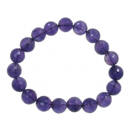 Amethyst faceted round beads bracelet Amethyst faceted round beads bracelet