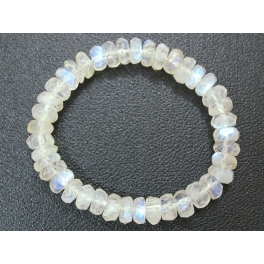 Blue sheen color Moonstone faceted barrel beads bracelet Blue sheen color Moonstone faceted barrel beads bracelet