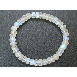 Blue sheen color Moonstone faceted barrel beads bracelet Blue sheen color Moonstone faceted barrel beads bracelet