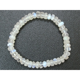 Blue sheen color Moonstone  faceted barrel beads bracelet