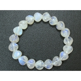 Blue sheen color Moonstone heart beads bracelet Blue sheen color Moonstone heart beads bracelet