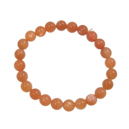 Orange color Moonstone round beads bracelet