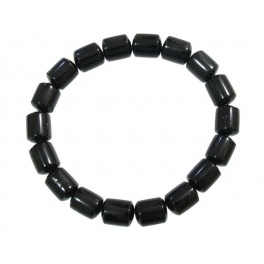 Black Tourmaline barrel shaped beads bracelet Black Tourmaline barrel shaped beads bracelet