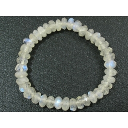 Blue sheen color Moonstone faceted flat beads bracelet Blue sheen color Moonstone faceted flat beads bracelet