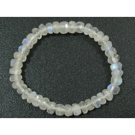 Blue sheen color Moonstone faceted flat beads bracelet Blue sheen color Moonstone faceted flat beads bracelet