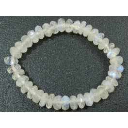 Blue sheen color Moonstone faceted flat beads bracelet Blue sheen color Moonstone faceted flat beads bracelet