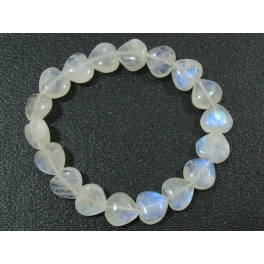 Blue sheen color Moonstone heart beads bracelet Blue sheen color Moonstone heart beads bracelet