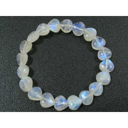 Blue sheen color Moonstone heart beads bracelet Blue sheen color Moonstone heart beads bracelet