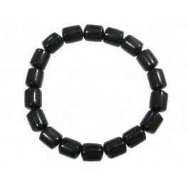 Black Tourmaline barrel shaped beads bracelet Black Tourmaline barrel shaped beads bracelet