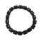 Black Tourmaline barrel shaped beads bracelet